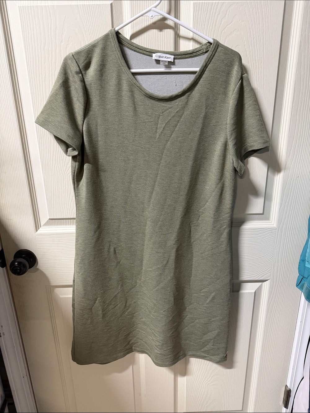 Calvin Klein Olive Green Crewneck Dress